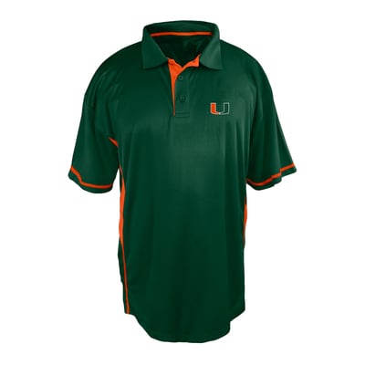 Miami Hurricanes Profile Big & Tall Color Block Panel Polo Men's - Green