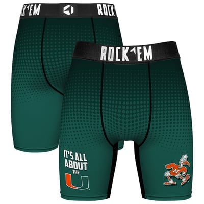  Miami Hurricanes Rock Em Slogan Boxer Briefs - Green