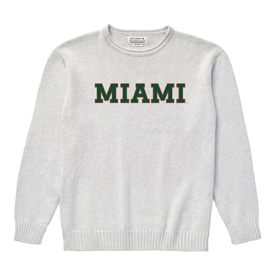  Miami Hurricanes Uscape Apparel Renew Coastal Knit Sweater - Gray