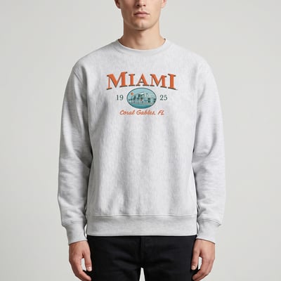  Miami Hurricanes Uscape Apparel New Heights Heavyweight Sweatshirt - Heather Gray