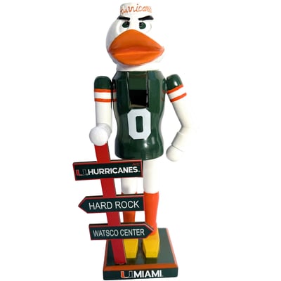 Miami Hurricanes 12" Mascot Nutcracker