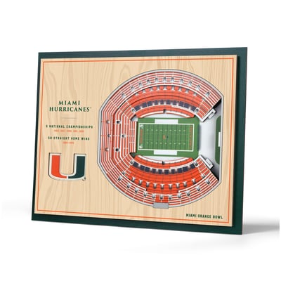 Miami Hurricanes 13" x 17" 5-Layer StadiumView Wall Art
