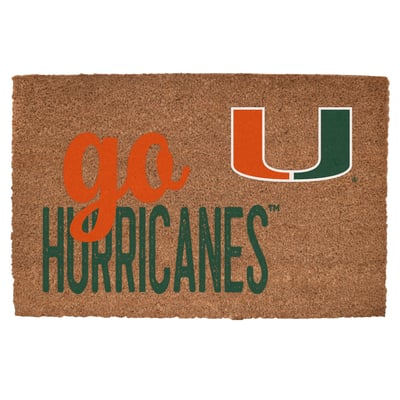 Miami Hurricanes 20" x 30" Go Team Coir Door Mat
