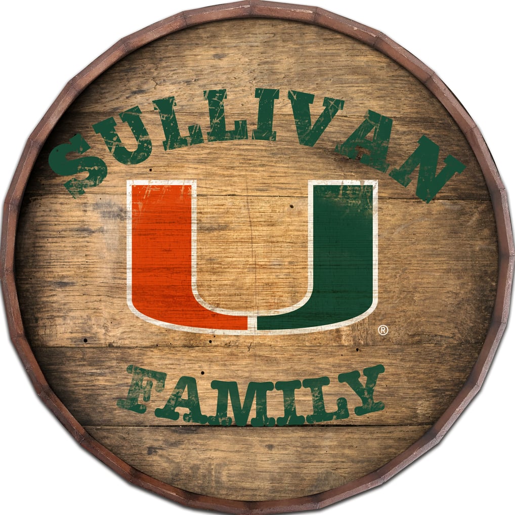 Miami Hurricanes 24" Personalized Barrel Top