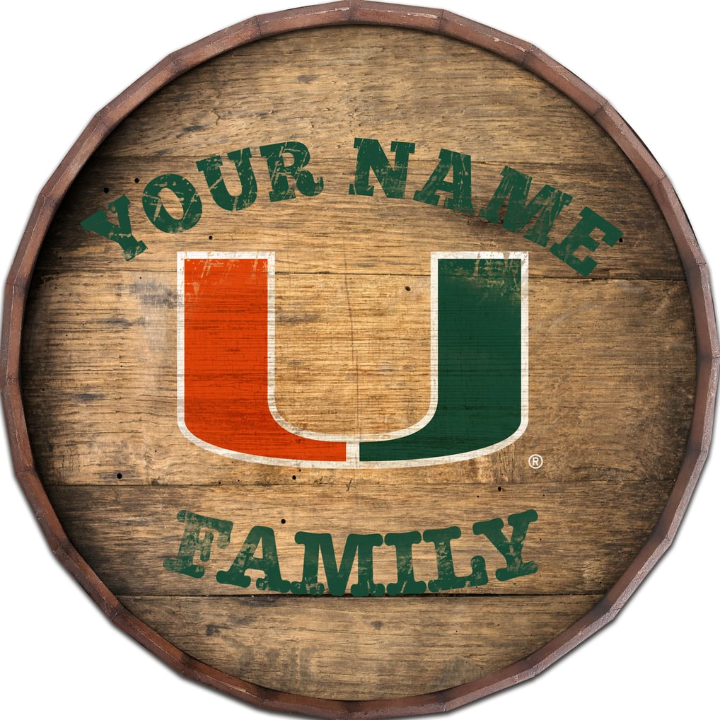 Miami Hurricanes 24" Personalized Barrel Top