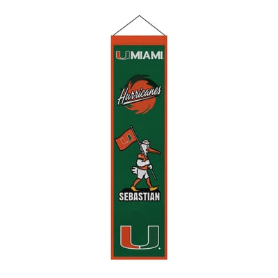 Miami Hurricanes 8" x 32" Icons Banner