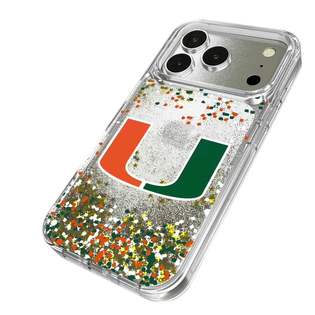 Miami Hurricanes iPhone Glitter Confetti Design Case