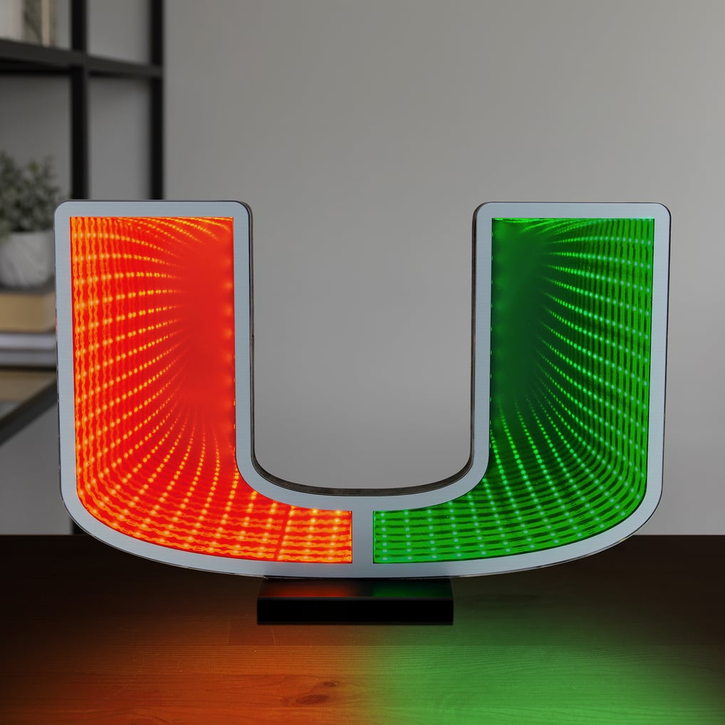 Miami Hurricanes LED Infinity Logo Light