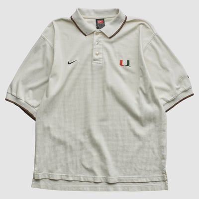 Miami Hurricanes Nike 2000s Polo - White - L by Fanatics Real Vintage