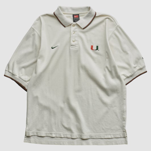 Miami Hurricanes Nike 2000s Polo - White - L by Fanatics Real Vintage