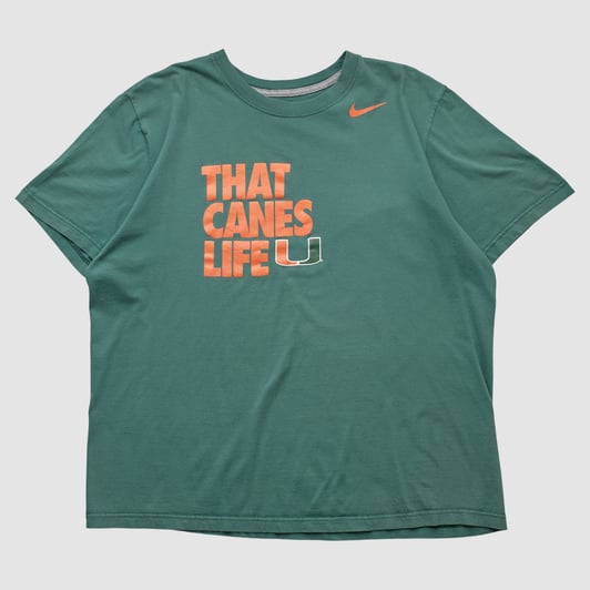 Miami Hurricanes Nike 2010s T-shirt - Green - XL by Fanatics Real Vintage