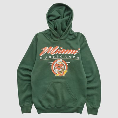 Miami Hurricanes TNT 90s Hooded Pullover Sweatshirt - Green - Yth L by Fanatics Real Vintage