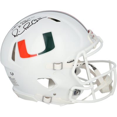 Michael Irvin Miami Hurricanes Autographed Fanatics Authentic Riddell Speed Authentic Helmet with "Anything come at me I catch" Inscription - Limited Edition of 5