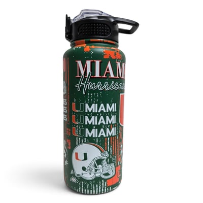Miami Hurricanes Pegasus 32oz Stainless Steel ProPress Water Bottle