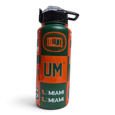 Miami Hurricanes Pegasus 32oz Stainless Steel ProPress Water Bottle