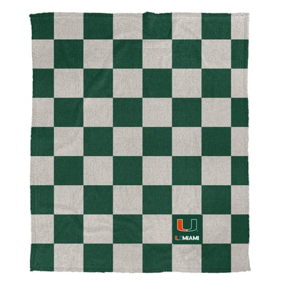 Miami Hurricanes Pegasus Checkered Logo Patch 50" x 60" Cozy Knit Blanket