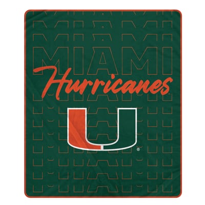 Miami Hurricanes Pegasus Echo Script Fade 50" x 60" Ultra Soft Throw Blanket