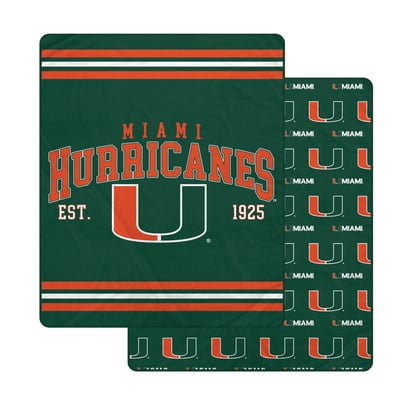 Miami Hurricanes Pegasus Legacy Arch Double-Sided 60" x 70" Blanket