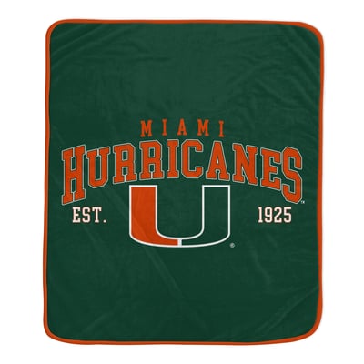 Miami Hurricanes Pegasus Vintage Arch Block 50" x 60" Ultra Soft Blanket