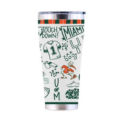 Miami Hurricanes The Memory Company 30oz. Sketchpad Stainless Steel Tumbler