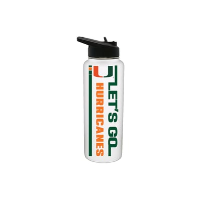Miami Hurricanes The Memory Company 34oz. Let's Go Stainless Steel Quencher Bottle