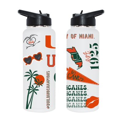 Miami Hurricanes The Memory Company 34oz. Loco Stainless Steel Quencher Bottle
