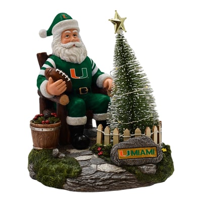 Miami Hurricanes The Memory Company Santa Figurine with LED Tree