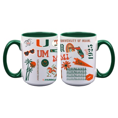 Miami Hurricanes The Memory Company Two-Piece 15oz. Loco Coffee Mug Set