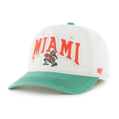  Miami Hurricanes '47 Well Worn Clean Up Stretch Fit Hat - Cream