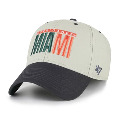 Miami Hurricanes '47 Unisex Half Block Text MVP Adjustable Hat - Gray/Black