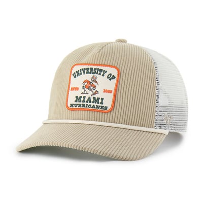 Miami Hurricanes '47 Unisex Cordlandia Hitch Adjustable Hat - Khaki