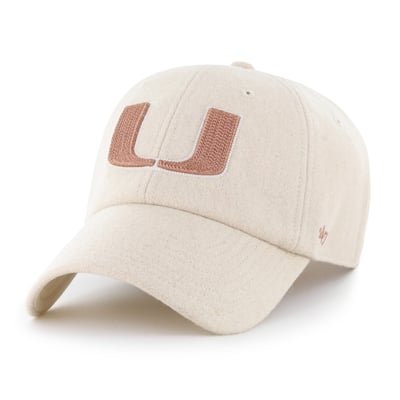 Miami Hurricanes '47 Unisex Chain Stitch Clean Up Adjustable Hat - Natural
