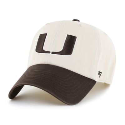 Miami Hurricanes '47 Unisex Clean Up Adjustable Hat - Natural/Brown