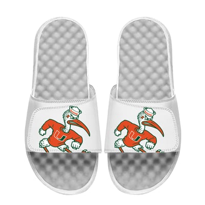Miami Hurricanes ISlide Unisex Mascot Slide Sandals - White
