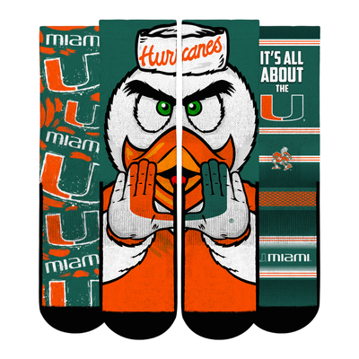  Miami Hurricanes Rock Em Unisex Fan Favorite Three-Pack Crew Sock Set - Green