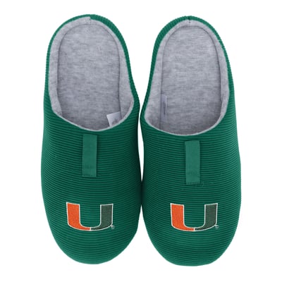 Miami Hurricanes ZooZatz Unisex Ribbed Slide Slippers