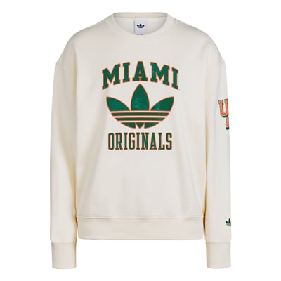 Miami Hurricanes adidas Originals Women's Fleece Sweatshirt - Cream