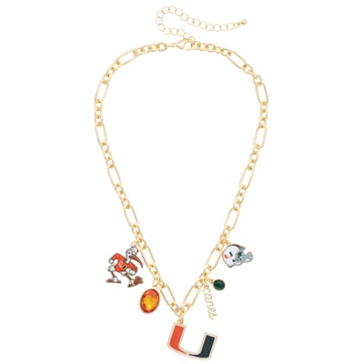 Miami Hurricanes CANVAS Style Women's Game Day Charm Necklace