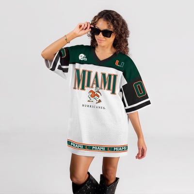 Miami Hurricanes Gameday Couture Women's Hustle Mode Jersey Dress - White