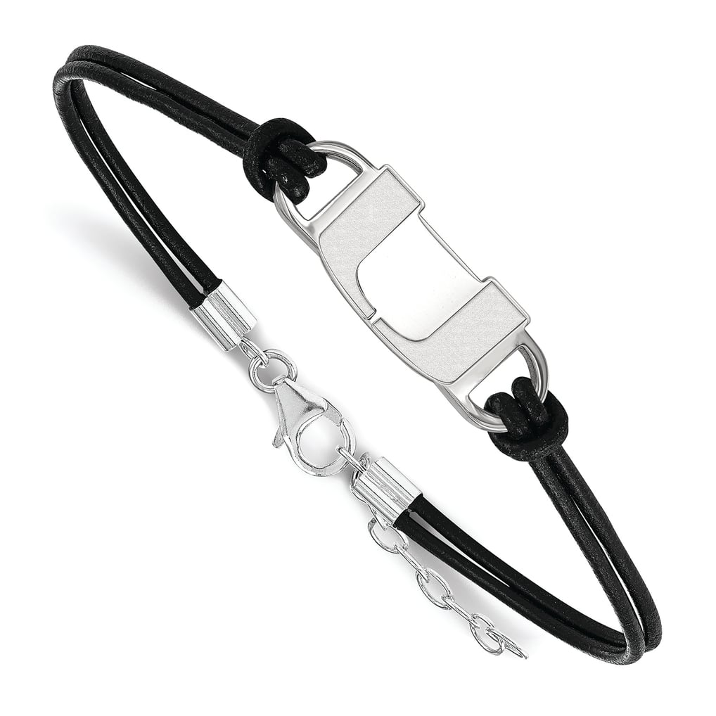 Miami Hurricanes Women's Sterling Silver Leather Bracelet