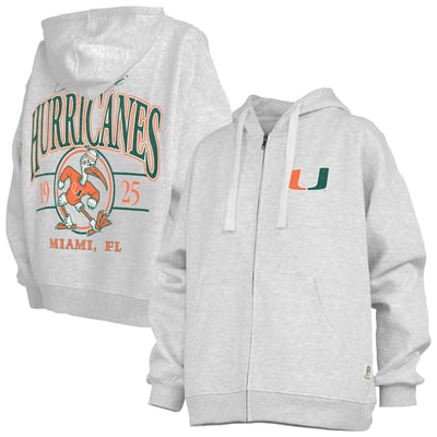  Miami Hurricanes Pressbox Women's Janise Full-Zip Hoodie - Heather Gray