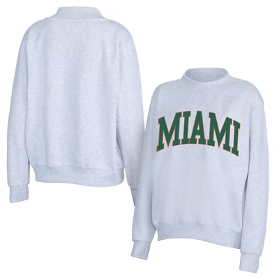 Miami Hurricanes ZooZatz Women's Team Arch Mock Neck Sweatshirt - Gray