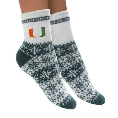 Miami Hurricanes ZooZatz Women's Fuzzy Holiday Crew Socks