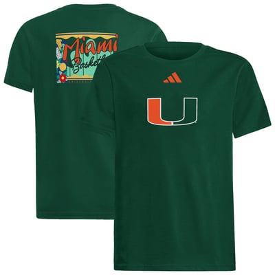 Miami Hurricanes adidas Youth Strategy Fresh T-Shirt - Dark Green