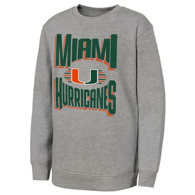 Miami Hurricanes Outerstuff Youth Jet Stream Sweatshirt - Gray