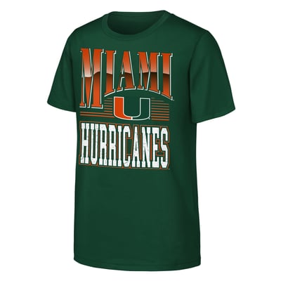  Miami Hurricanes Outerstuff Youth Chrome Header T-Shirt - Green