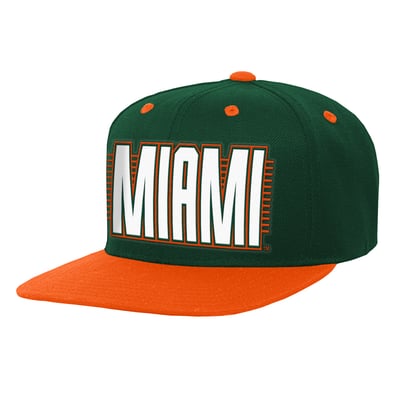  Miami Hurricanes Outerstuff Youth Deadstock Snapback Hat - Green