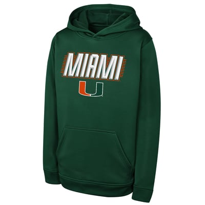 Miami Hurricanes Outerstuff Youth Sack Party Performance Hoodie - Green