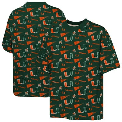 Miami Hurricanes Outerstuff Youth Scramble All Over Print T-Shirt - Green
