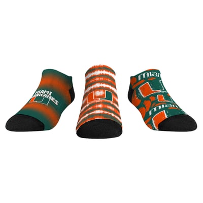  Miami Hurricanes Rock Em Youth Make Some Noise Three-Pack Low-Cut Socks Set - Green